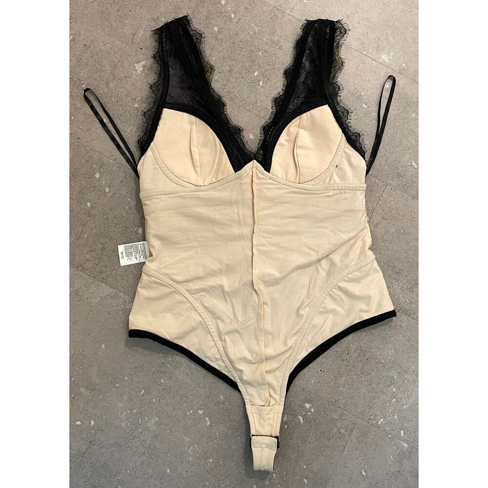 VTG Y2K Black Lace Bebe Bodysuit Womens M - Picture 7 of 11